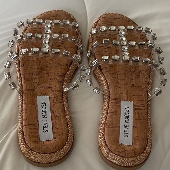 Steve Madden Women's Sandals with Clear and Silver Accents - Picture 7 of 12
